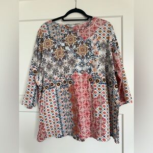 Christopher & Banks Pink and Blue Boxy Tunic